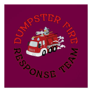 Team voor het blussen van vuilcontainers perfect poster