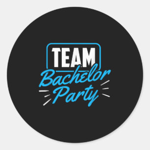 Team vrijgezellenfeest bruid bruidegom _1 ronde sticker