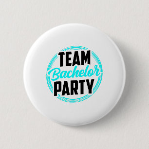 Team vrijgezellenfeest bruid bruidegom 2 ronde button 5,7 cm