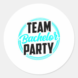 Team vrijgezellenfeest bruid bruidegom 2 ronde sticker