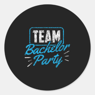 Team vrijgezellenfeest bruid bruidegom _3 ronde sticker