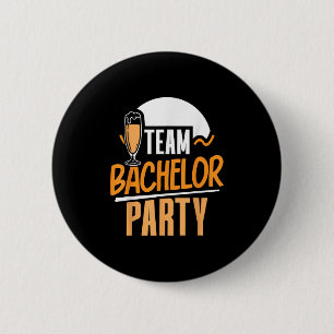 Team vrijgezellenfeest bruid bruidegom  ronde button 5,7 cm