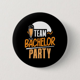 Team vrijgezellenfeest bruid bruidegom ronde button 5,7 cm