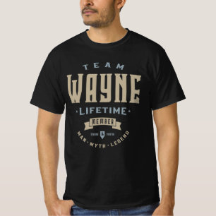 Team Wayne Lifetime Lid Gepersonaliseerde Naam T-shirt