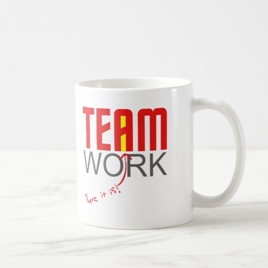 Team werk - daar is het! - "i" koffiemok (Rechts)