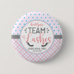 "Team wimpers" Modern Gender Reveal Party Ronde Button 5,7 Cm
