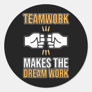 Team Work maakt Dream Work Employee Appreciation G Ronde Sticker