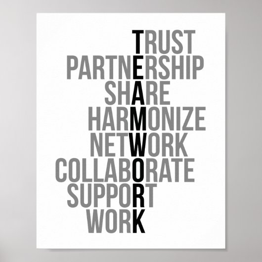 Team Work Trust Share Poster (Voorkant)