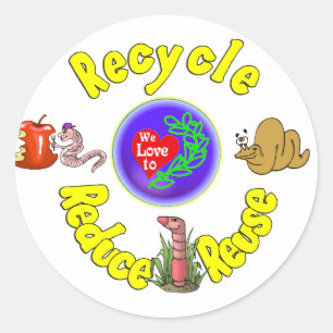 Team Worm.:-) Ronde Sticker