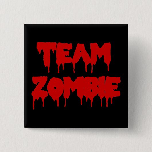 Team Zombie Vierkante Button 5,1 Cm (Voorkant)