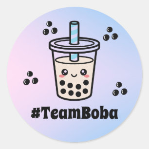 #TeamBoba Geen Ballen Bubble Tea Boba Geslacht Rev Ronde Sticker