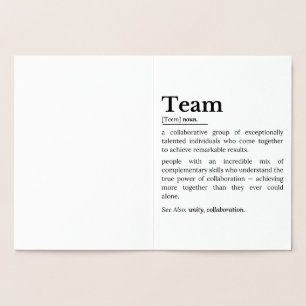 Teamdefinitie – De kracht van samenwerking Folie Kaarten