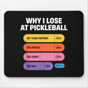Teamgenoot fout pickleball paddle veld humor muismat