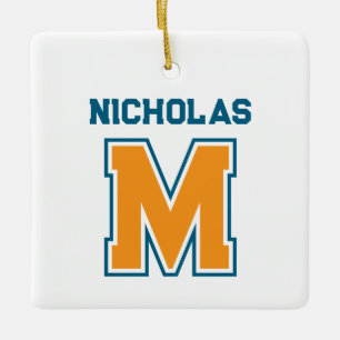 Teamkleuren Monogram Naam Keramisch Ornament
