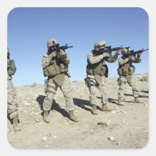 Teamleden van het team voor militaire transacties vierkante sticker