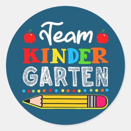 Teamleerling Kindertuin Terug naar school Ronde Sticker (Voorkant)