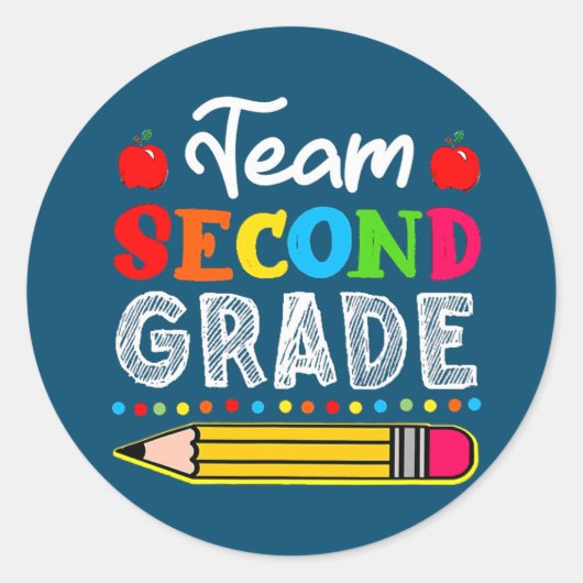 Teamleraar tweede graad tweede klas ronde sticker (Voorkant)