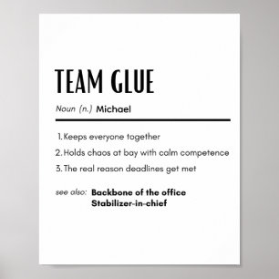 Teamlijm Definitie Gepersonaliseerde Naam Collega Poster