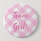 Teammeisje, Button, roze onthullen Ronde Button 4,0 Cm (Voorkant)