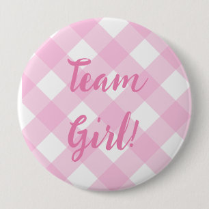 Teammeisje, Button, roze onthullen Ronde Button 4,0 Cm