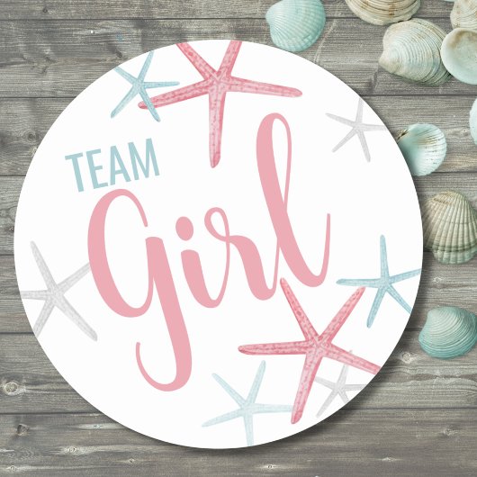 Teammeisje Genderfeest Ronde Sticker