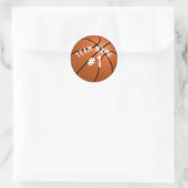 Teamnaam Basketbal Ronde Sticker (Tas)