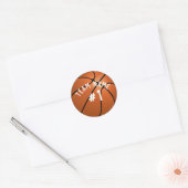 Teamnaam Basketbal Ronde Sticker (Envelop)