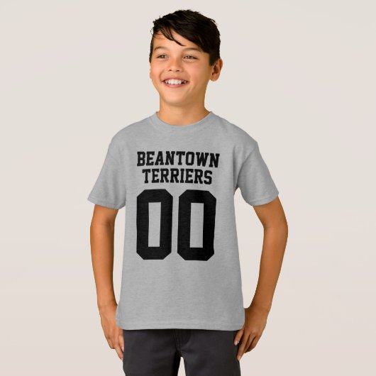 Teamnaam en Jersey Number Front Back T-Shirt (Voorkant volledig)