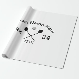 Teamnaam hier voeg naam toe nummer bal paddle golf cadeaupapier