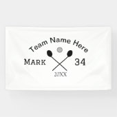 Teamnaam hier voeg naam toe nummer bal paddle golf spandoek (Horizontaal)