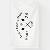 Teamnaam hier voeg naam toe nummer bal paddle golf spandoek (Verticaal)