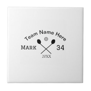 Teamnaam hier voeg naam toe nummer bal paddle golf tegeltje