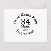 Teamnaam hier voeg naam toernooi jaar tekst toe briefkaart (Voorkant)