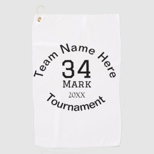 Teamnaam hier voeg naam toernooi jaar tekst toe golfhanddoek