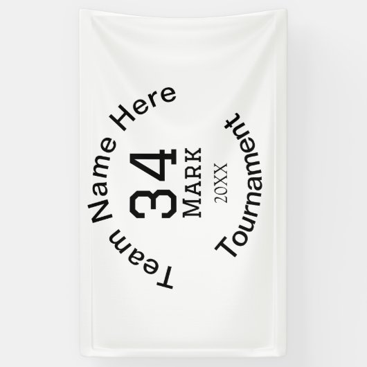 Teamnaam hier voeg naam toernooi jaar tekst toe spandoek (Verticaal)