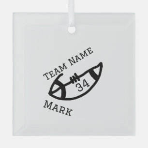 Teamnaam Speler toevoegen Naam Datum Sport mannen Glas Ornament