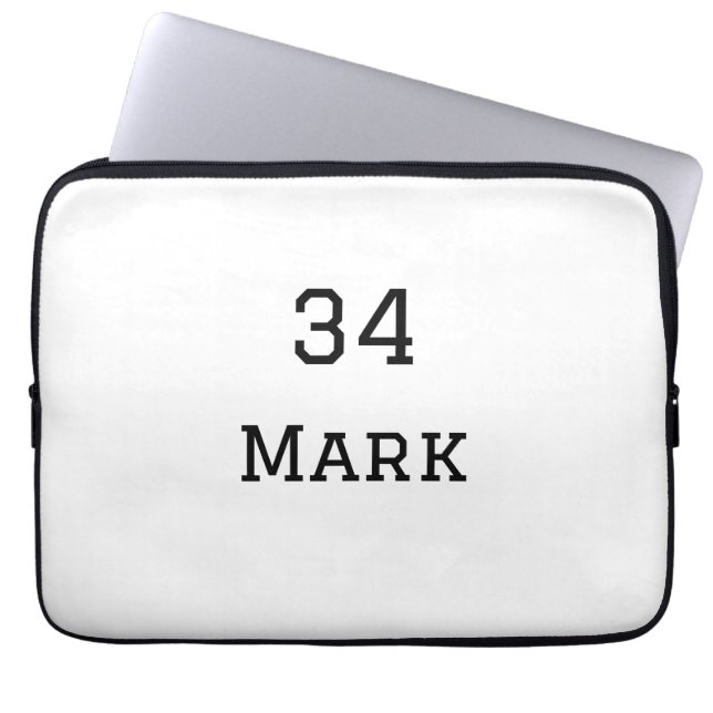 Teamnaam Speler toevoegen Naam Datum Sport mannen Laptop Sleeve (Voorkant)