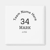 Teamnaam Speler toevoegen Naam Datum Sport mannen Magneet (Voorkant)