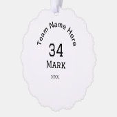 Teamnaam Speler toevoegen Naam Datum Sport mannen Ornament Kaart (Links)