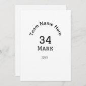 teamnaam spelernaam datum sport mannen kaart (Voorkant / Achterkant)