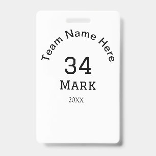 teamnaam voeg spelernaam datum sport mannen toe badge