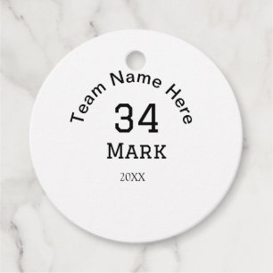 teamnaam voeg spelernaam datum sport mannen toe bedankjes labels