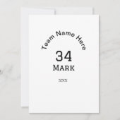 teamnaam voeg spelernaam datum sport mannen toe kaart (Voorkant)