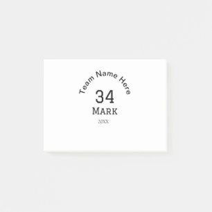 teamnaam voeg spelernaam datum sport mannen toe post-it® notes