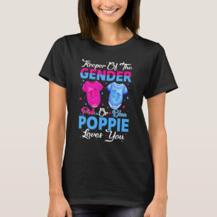 Teamroze of blauw bewaarder van de genderoppie lie t-shirt