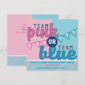 Teamroze of blauw geslacht onthullen de uitnodigin kaart (Voorkant / Achterkant)