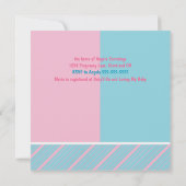 Teamroze of blauw geslacht onthullen de uitnodigin kaart (Achterkant)