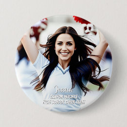 Teamspeler Aangepaste Foto Knop Ronde Button 7,6 Cm