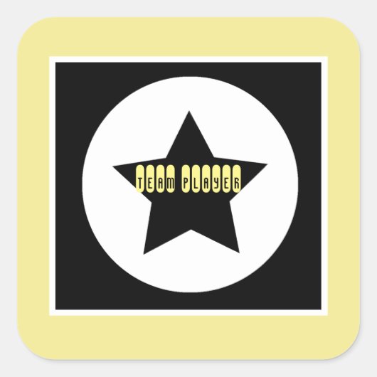 Teamspeler Star Funky Sticker (Voorkant)