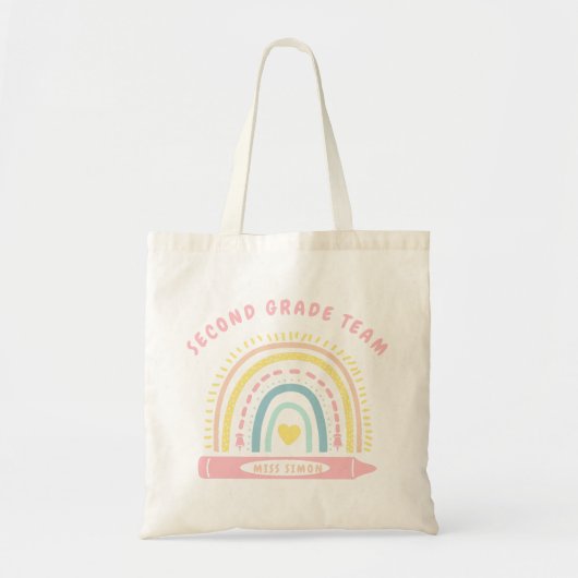Teamteam leraar tweede klas terug naar school tote bag (Voorkant)